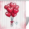 Watercolor Heart Balloons I Love You Shower Curtain, Romantic Bathroom Decor