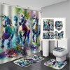 Watercolor Horse 3D Print Shower Curtain For Nature And Animal Lovers