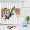 Watercolor Horse Art Shower Curtain For A Rustic Bathroom