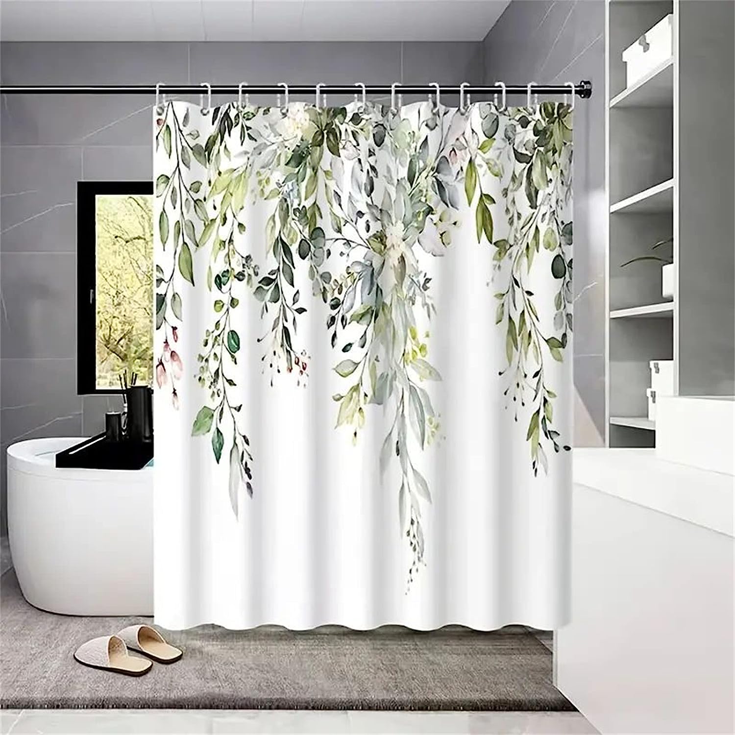 Watercolor Leaves Shower Curtain: Add A Subtle Touch Of Serenity To Your Bathroom Decor
