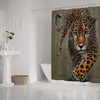 Watercolor Leopard Print Waterproof Fabric Shower Curtain for Animal Bathroom Decor
