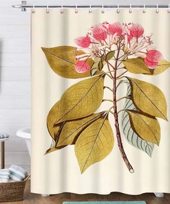 Watercolor Lotus Shower Curtain for Bathroom Decor