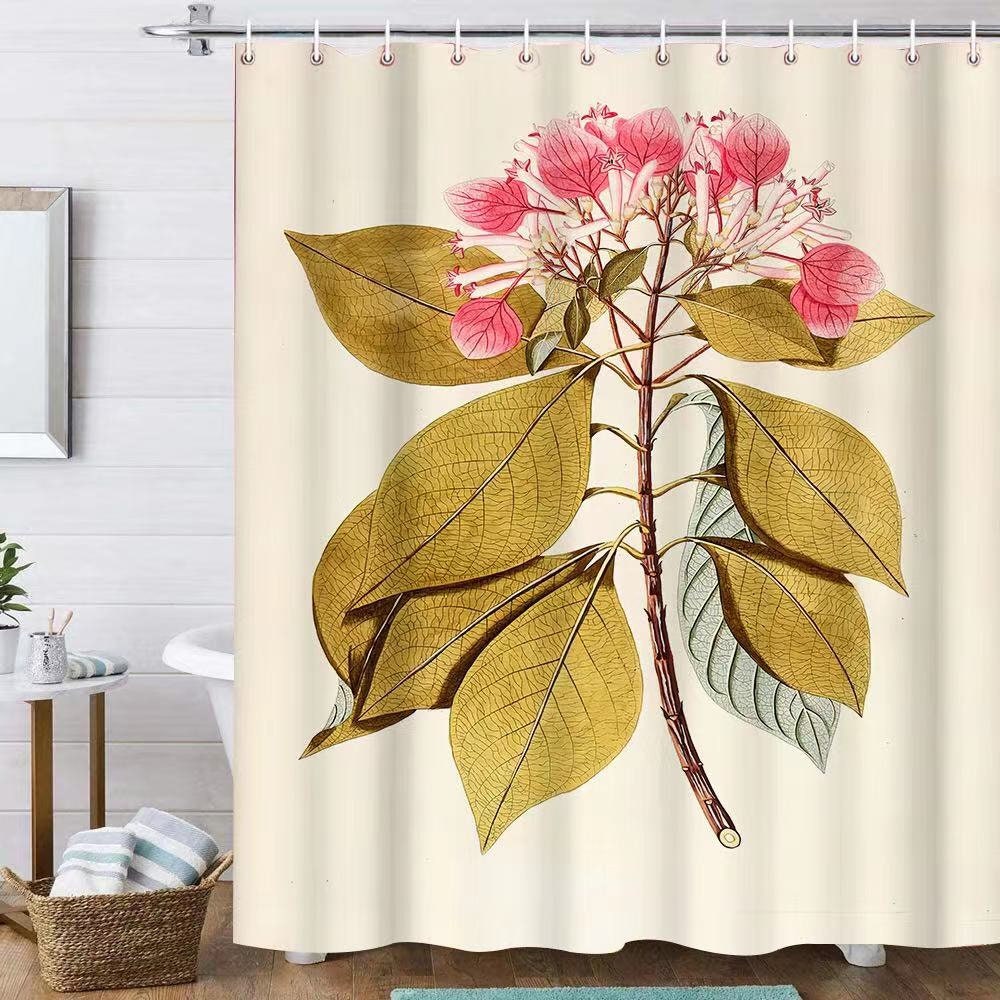 Watercolor Lotus Shower Curtain for Bathroom Decor