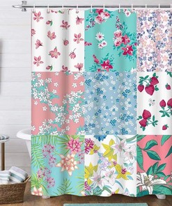 Watercolor Lotus Shower Curtain for Bathroom Decor
