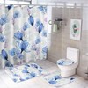 Watercolor Magnolia Blue Flowers Shower Curtain, Waterproof Bathroom Decor by Vantaso