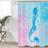 Watercolor Mermaid Fish Dreamy Silhouette Unique Shower Curtain for a Beachy Ambience
