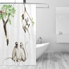 Watercolor Monkey Shower Curtain Cute Funny Animals, Various Poses Printed Fabric Waterproof Curtain 