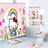 Watercolor Painting Paradise Frog Hello Kitty Animal Bathroom Shower Curtain