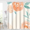 Watercolor Peony Flowers Shower Curtain, Modern Bathroom Decor