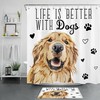 Watercolor Pet Dog Print Shower Curtain For Animal Lovers