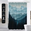Watercolor Pine Trees RV Shower Curtain for Camper Trailer Camping Bathroom