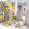 Watercolor Pineapple Shower Curtain, Waterproof Bathroom Decor by Vantaso
