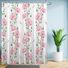 Watercolor Pink Floral Shower Curtain With White Wildflower Aesthetic