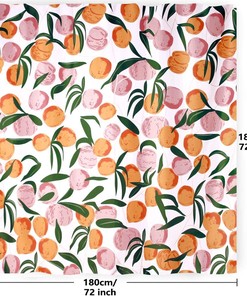 Watercolor Pink Fruits Design Shower Curtain for Bathroom