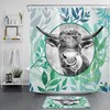 Watercolor Plants Highland Green Leaf Cow Print Shower Curtain, Bring Nature to Your Bathroom
