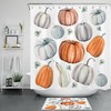 Watercolor Pumpkins Shower Curtain, Rustic Autumn Bathroom Decor
