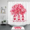 Watercolor Red Heart Tree Shower Curtain | Valentine Gnomes Bathroom Accessory