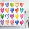Watercolor Romance Grunge Watercolor Heart Romance Print Shower Curtain