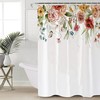 Watercolor Rose Flowers Shower Curtain, Butterfly Floral Bathroom Decor