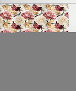 Watercolor Roses And Peonies Garden Print Shower Curtain For Bathroom 