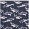 Watercolor Shark Pattern Shower Curtain, Fun Bathroom Accessory