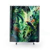 Watercolor Shower Curtain with Tropical Leaves for Artistic Bathroom Decor