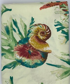 Watercolor Starfish and Seashells Shower Curtain - Coastal Bathroom Decor