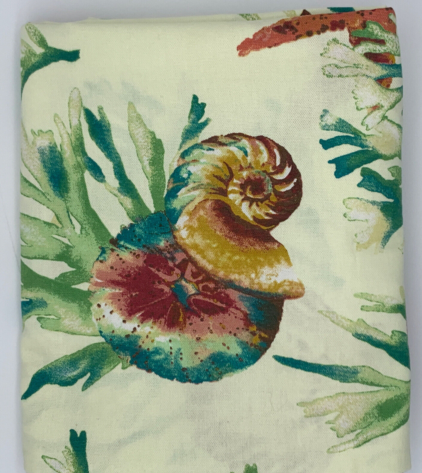 Watercolor Starfish and Seashells Shower Curtain - Coastal Bathroom Decor