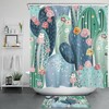 Watercolor Succulents and Tropical Plants Shower Curtain for a Relaxing Spa-Like Bathroom