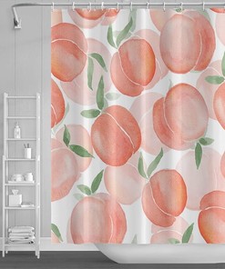 Watercolor Summer Fruits Shower Curtain, Cute And Bright Colorful Waterproof Bathroom Decor