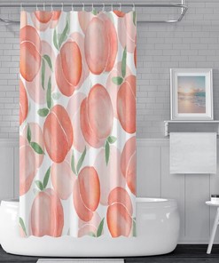 Watercolor Summer Fruits Shower Curtain, Cute And Bright Colorful Waterproof Bathroom Decor
