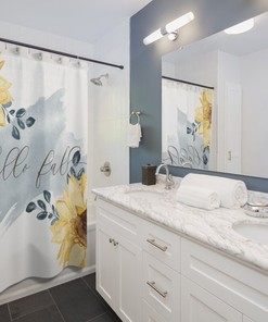 Watercolor Sunflower Fall Shower Curtain - Add A Touch Of Elegance To Your Bathroom Decor