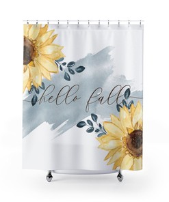 Watercolor Sunflower Fall Shower Curtain - Add A Touch Of Elegance To Your Bathroom Decor
