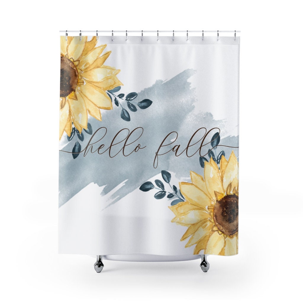 Watercolor Sunflower Fall Shower Curtain - Add A Touch Of Elegance To Your Bathroom Decor