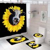Watercolor Sunflower Set Shower Curtain - Funny Cow Waterproof Bathroom Decor For Farmhouse
