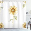 Watercolor Sunflowers Shower Curtain For Cheerful Bathroom Decor