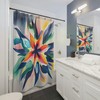 Watercolor Swirling Star Flower Print Shower Curtain for Bathroom Decor