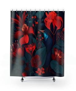 Watercolor Tropical Bloom Shower Curtain