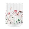Watercolor Wild Flowers and Butterfly Shower Curtain, Durable and Charming Bathroom Accessory