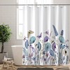 Watercolor Wildflower Bath Curtain With Blue Purple Floral Shower Curtain
