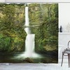 Waterfall Bridge Hobbit Printed Shower Curtain With Scenic Beauty