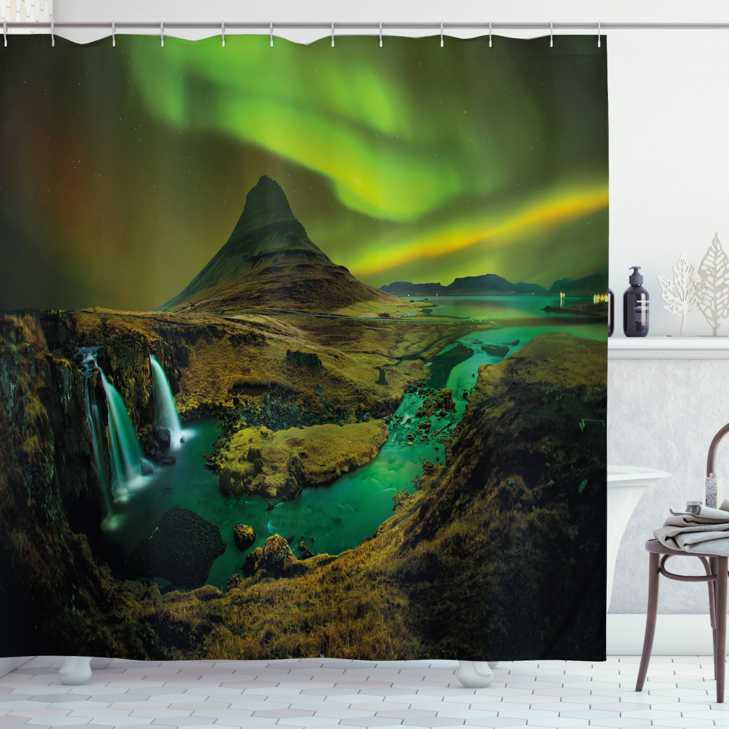 Waterfall Creek Shower Curtain - Scenery Print for Bathroom Remodeling