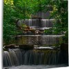 Waterfall Jungle Shower Curtain, Tropical Landscape Forest Bathroom Decor