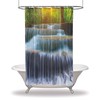 Waterfall Landscape Printed Waterproof Shower Curtain for Natural Bathroom Decor