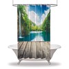 Waterfall Landscape Printed Waterproof Shower Curtain for Peaceful Bathroom Decor