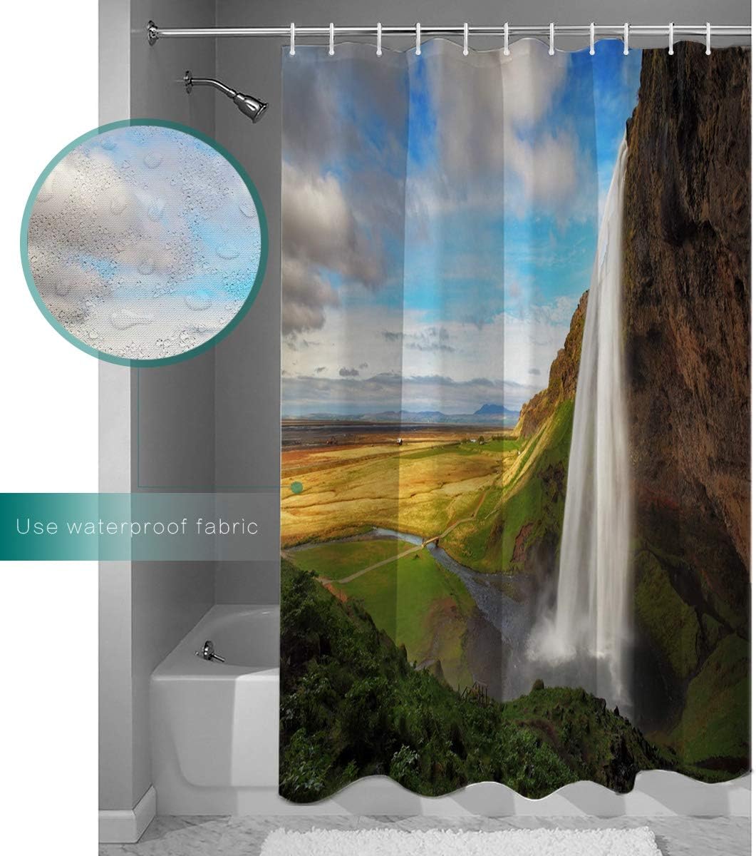 Waterfall Landscape Sky Shower Curtain For A Serene Bathroom Ambience. - Image 3