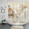 Waterfall Marble Texture Shower Curtain For Modern Bathroom Decor
