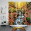 Waterfall Natural Landscape Autumn Shower Curtain - A Perfect Blend Of Nature And Tranquility