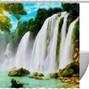 Waterfall Painting Shower Curtain to Bring the Serenity of Mountains into Your Bathroom