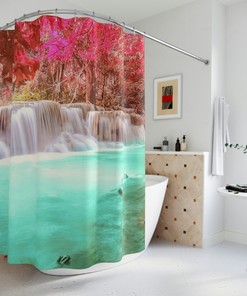 Waterfall Shower Curtain for Peaceful Bathroom Decor 